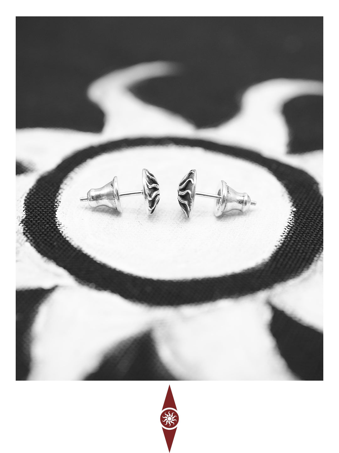 Sun Totem Stud Earrings – Handcrafted 925 Sterling Silver | Yi Ethnic Inspired