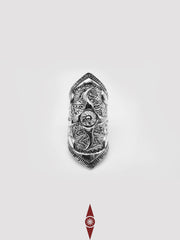 Sun Deity Statement Ring – Oversized Adjustable 925 Silver | Handcrafted Totem Jewelry