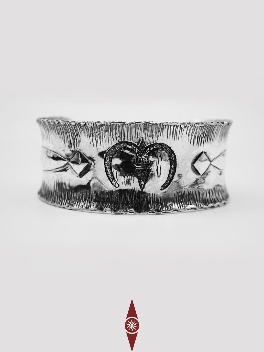 Handcrafted Sterling Silver Open Bracelet – Tribal Totem Inspired