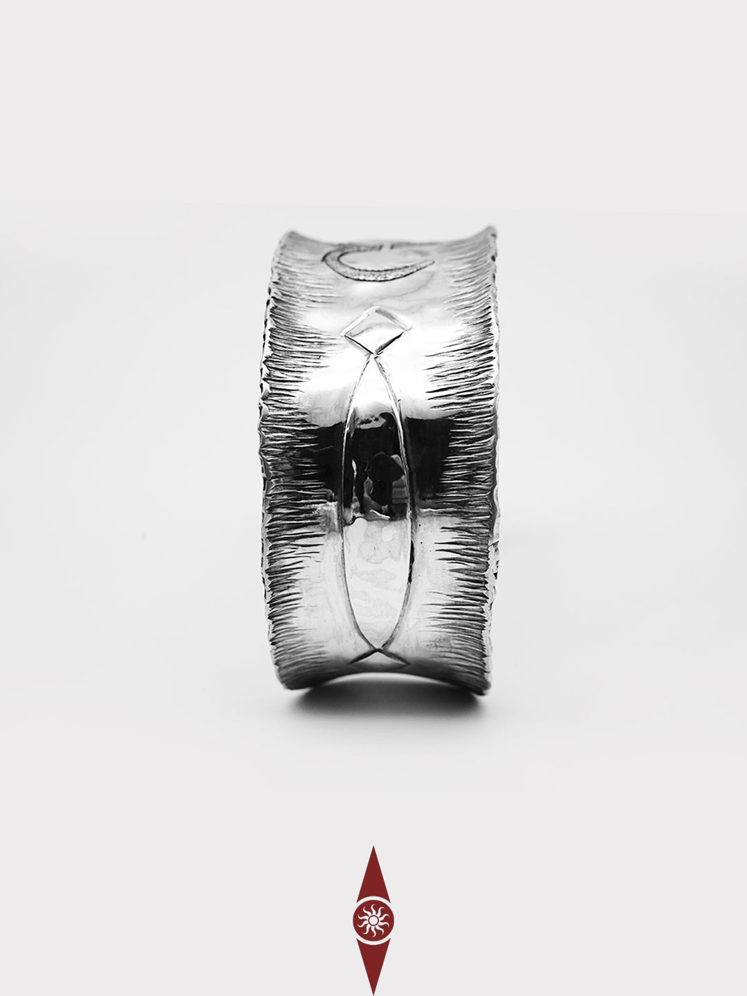 Handcrafted Sterling Silver Open Bracelet – Tribal Totem Inspired